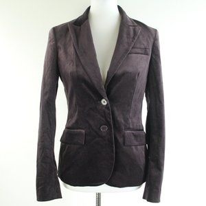 Theory Nettie Velvet Cordovan Wine Burgundy Single Breasted Blazer 6 NWT